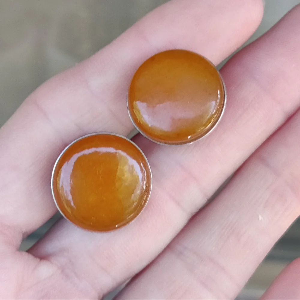 Antique Amber Cuff Links